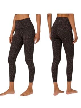 Lululemon Wunder Under High Rise Tight 25" Animal Camo Print Pants Wild Brown 6